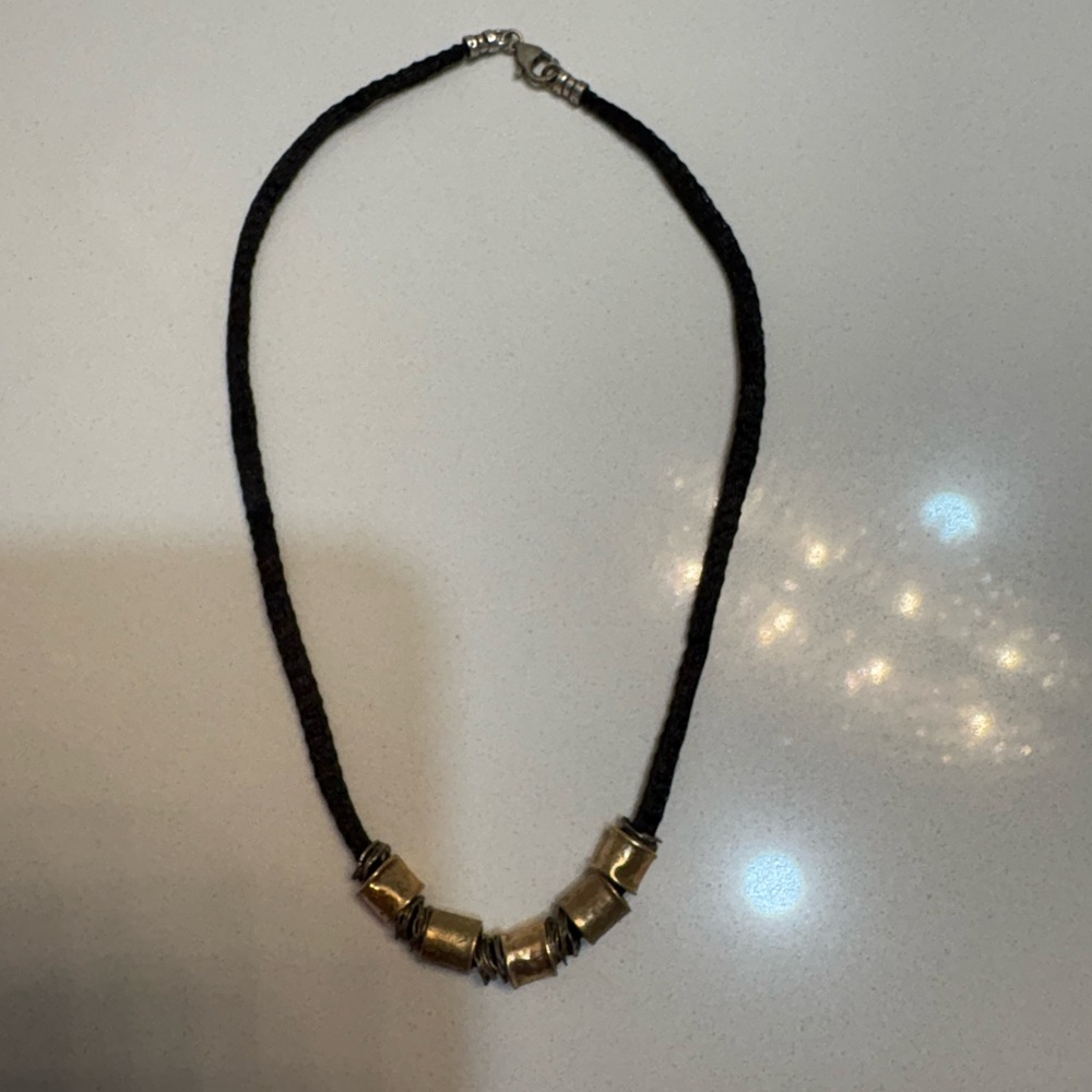 Chic Gold and Black Beaded Necklace